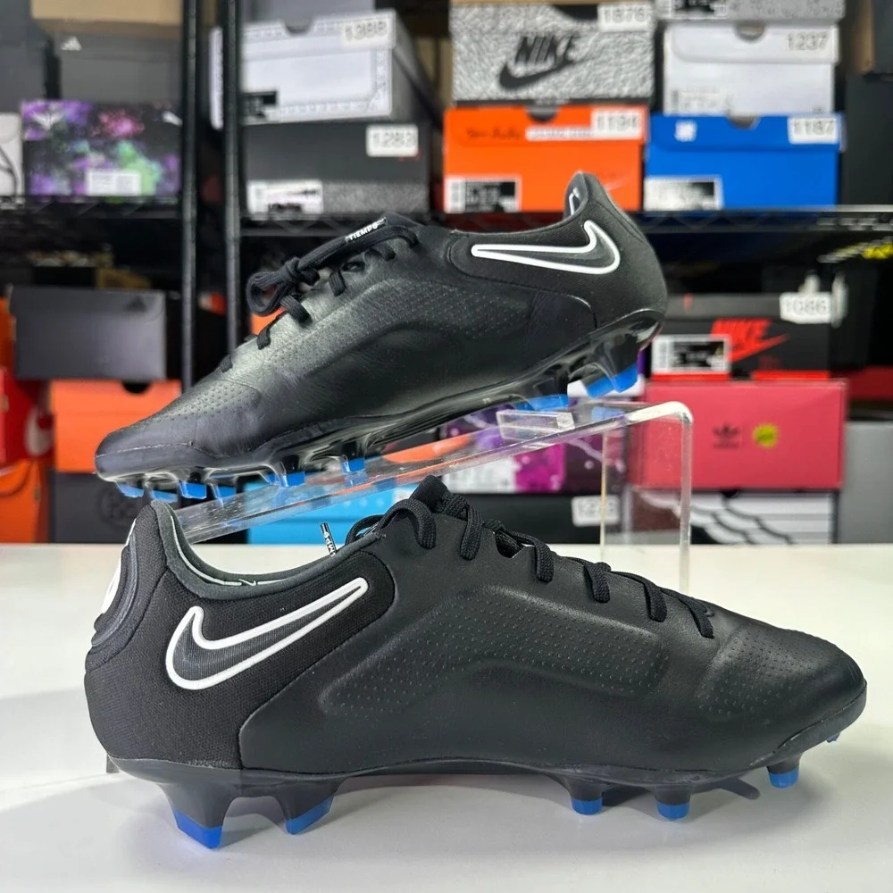 NIKE TIEMPO LEGEND 9 ELITE FG BLACK-DARK SMOKE GREY-BLUE SZ 6.5 [CZ8482-001]